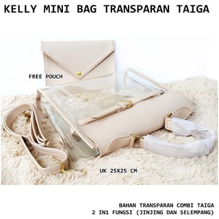 Kelly bag mini bag ครีมไทกาใส