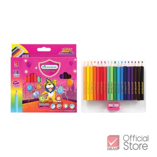 ราคาMaster Art สีไม้ ดินสอสีไม้ แท่งสั้น 18 สี รุ่นซุปเปอร์ไบรท์ จำนวน 1 กล่อง