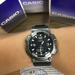 CASIO TOUGH SOLAR นาฬิกาขอมือผู้ชาย รุ่น AQ-S810W-1A4-สีดำเทา