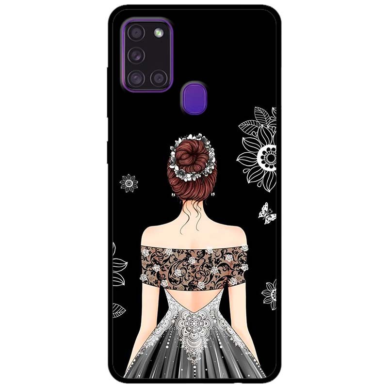เคสสําหรับ Samsung A21s - A22 - A51 - A71 - A20 / A30 - A30s / A50 / A50s Grey Dress Girl รุ่น