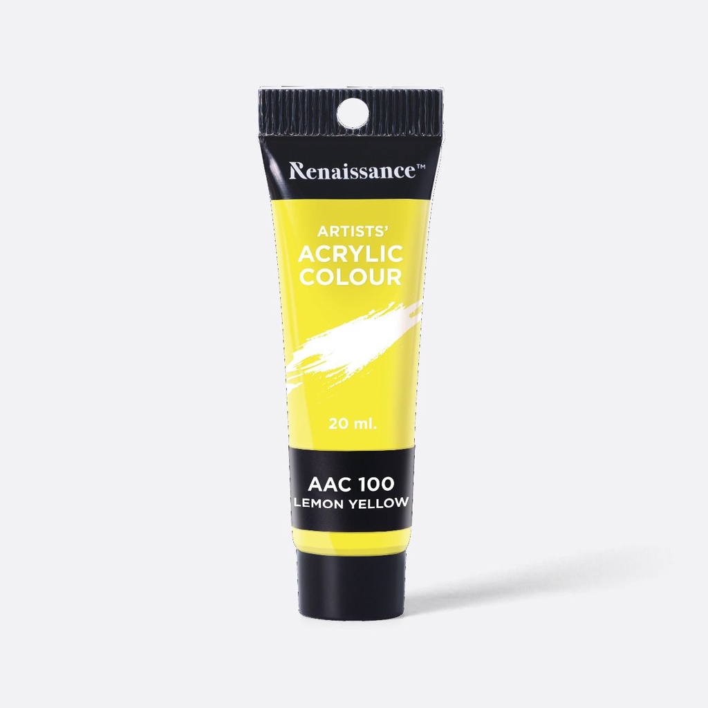 สีอะคริลิค renaissance 20 มล.แบบหลอดพลาสติก กันน้ำ ตราเรนาซองส์ มีหลายเฉดสี Metallic และ กากเพชร Glitter acrylic colour