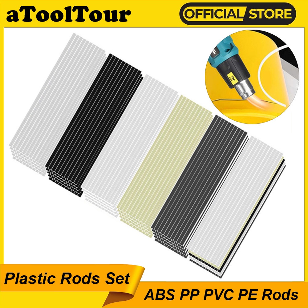 One ชุด 50 ชิ้นแท่งเชื่อมพลาสติกชุด, ABS PP PVC PE รถกันชนซ่อมอิเล็กโทรดสําหรับ Hot Air Gun เครื่องเชื่อมชุดสําหรับ Thermoplastic ซ่อม