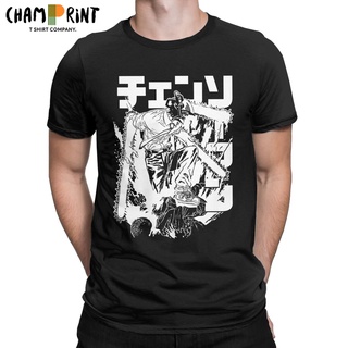 ถูกสุดๆเสื้อยืดแขนสั้น คอกลม ผ้าฝ้าย พิมพ์ลายการ์ตูนอนิเมะ Chainsaw Man Warrior สไตล์ญี่ปุ่น สําหรับผู้ชาย