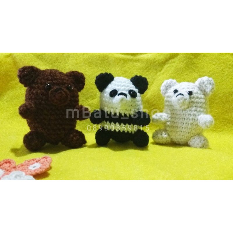 GANTUN AMIGURAMI BEAR ผ้าฝ้าย 9 ซม.พวงกุญแจซิลิโคนและกระเป๋า WE ARE THE BEAR