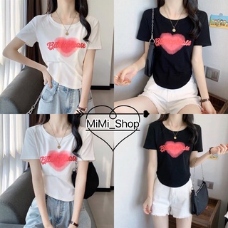 Mimi_shop (6706) 💕พร้อมส่ง💕 ใหม่ เสื้อยืดแฟชั่น แขนสั้น ทรงสลิมฟิต พิมพ์ลายตัวอักษร ใส่สบาย ลายสวย