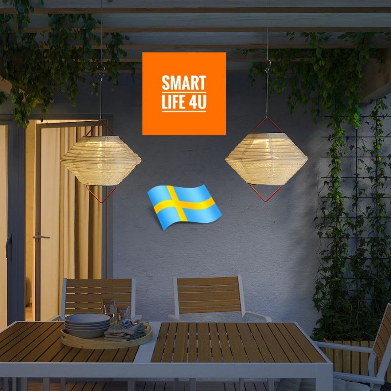 IKEA โคมไฟ ikea SOLVINDEN ซูลวินเดน อิเกีย โคมไฟ LED แขวนเพดาน พลังแสงอาทิตย์ เฟอร์นิเจอร์สนาม หลอดห