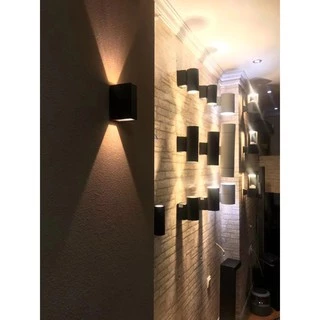 เปลี่ยนหลอดได้ง่าย***โคมไฟติดผนังนอกบ้านโคมไฟกิ่งกันฝนแถมขั้วใส่หลอดGU10 7w LED ต่อไฟบ้านตรง220v