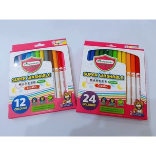 ปากกาเมจิก สีเมจิก ชนิดล้างออกได้ 12 สี , 24 สี มาสเตอร์อาร์ต