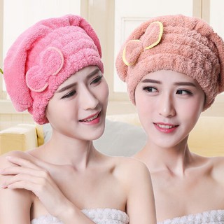**พร้อมส่งในไทย ส่งเร็วมาก  หมวกซับผมแห้ง/คลุมอาบน้ำ***