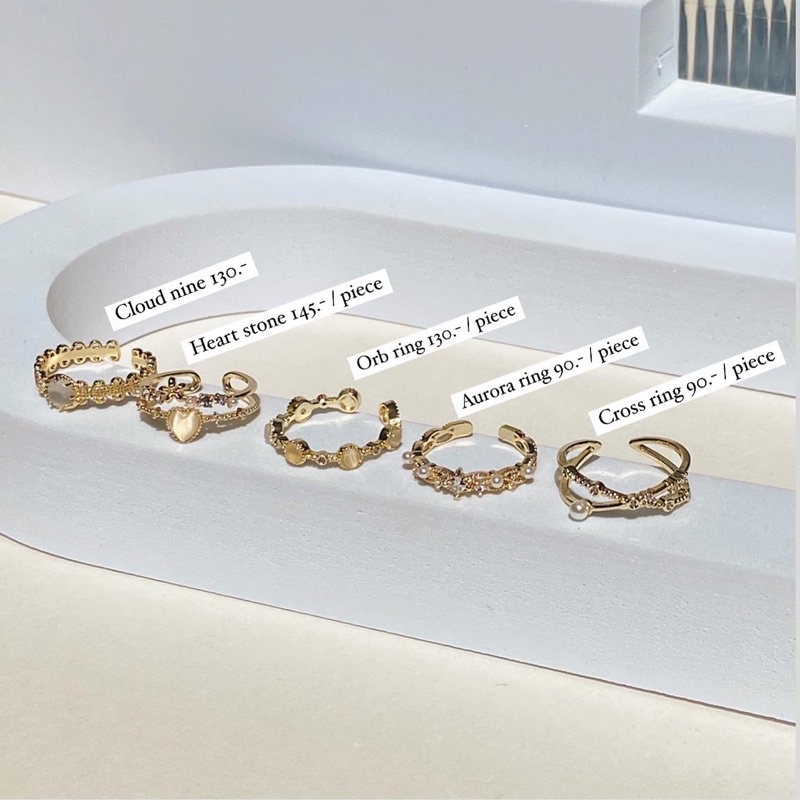 แหวนทอง ทองปลอม [ลดเหลือ 83.- เฉพาะ 3.3] แหวน Cross ring / aurora ring - TheGreenBox