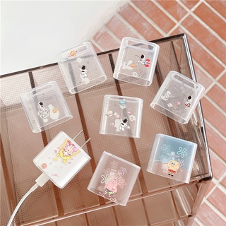 พร้อมส่ง!เคสป้องกันหัวชาร์จ ลายนักบินอวกาศน่ารัก สีโปร่งใส สําหรับ Apple 18w-20w