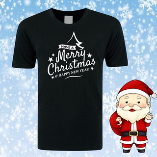 เสื้อยืดผ้าฝ้าย เสื้อยืดคริสต์มาส[CHRISTMAS NO.13 ] MERRY CHRISTMAS SHIRT/ CHRISTMAS T SHIRT / T-SHIRT / BAJU CHRISTMAS