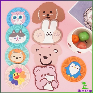 ที่รองแก้ว PVC วัสดุกันลื่น ลายการ์ตูน ​ล้างได้  ทนความร้อน …