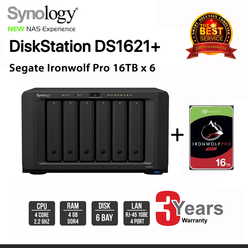 [Set] Synology DiskStation DS1621+ NAS + Harddisk 16TB x 6