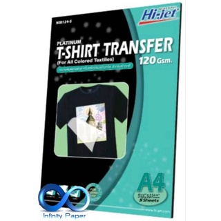 กระดาษรีดเสื้อเคมี T-SHIRT TRANSFER120G.A4/5แผ่น  สำหรับผ้าสีเข้ม  NIB124-5