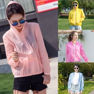 เสื้อกันแดด กันแสงuv กันแดดuv แห้งเร็ว ระบายความร้อนได้ดี ผ้าร่ม100% หลากสี มีฮู้ด มีกระเป๋าหน้า