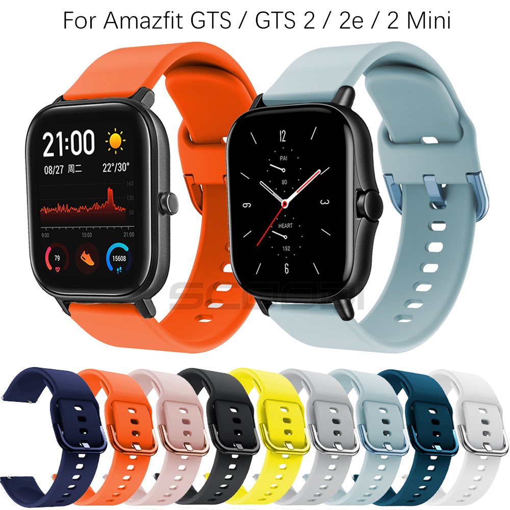 สายรัดข ้ อมือซิลิโคนสําหรับ Xiaomi Huami Amazfit GTS 4 3 2 2e 4Mini 2Mini สมาร ์ ทนาฬิกาสร ้ อยข ้ อมือกีฬา