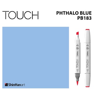 TOUCH TWIN BRUSH MARKER PB183 (PHTHALO BLUE) / มาร์คเกอร์หัวพู่กัน-หัวตัดขนาดกลาง รหัส PB183 (PHTHALO BLUE)