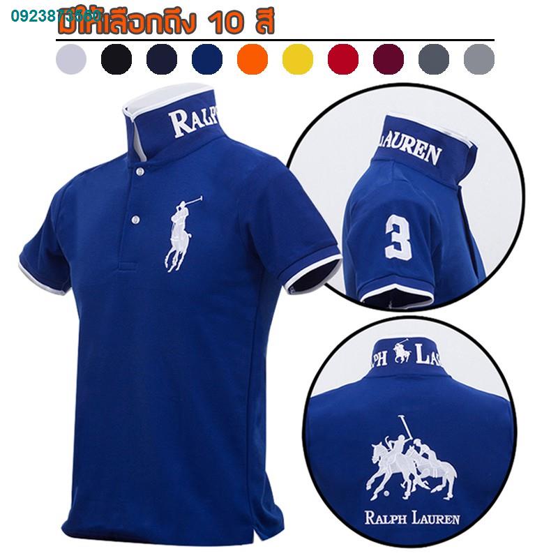 PHB5878❄▧✳เสื้อคอปก โลโก้ม้า ดูดี โดดเด่น มีเอกลักษณ์เนื้อผ้า Cotton แท้ (รับประกันคุณภาพ)