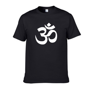 คอตต้อนคอกลมเสื้อยืดแขนสั้น ผ้าฝ้าย พิมพ์ลาย OM AUM SYMBOL JN BUDDHISM OM MANI PADME HUM แฟชั่นฤดูร้อน สําหรับผู้ชายS-5X