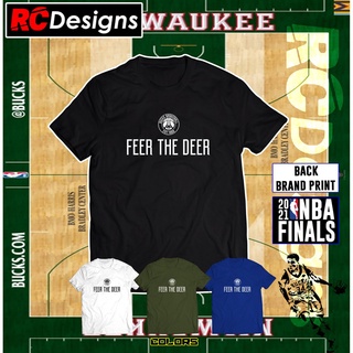 FearTheDeer 4th - มิลวอกี บั๊คส์ เอ็นบีเอ รอบชิงชนะเลิศ 2021 เสื้อยืด (ยูนิเซ็กซ์-โพลีคอตตัน) d!/