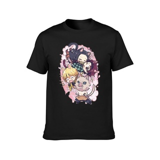 tshirtเสื้อยืดคอกลมฤดูร้อนเสื้อยืด คอกลม ผ้าฝ้าย พิมพ์ลาย Kimetsu No Yaiba Squad Demon Slayer แฟชั่นสําหรับผู้ชาย พลัสไซ