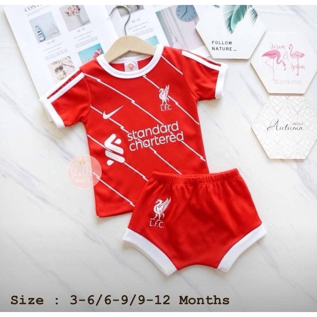ชุดเด็กลิเวอร์พูล LFC ชุดเด็กแรกเกิด เสื้อกางเกงเด็ก ชุดเด็กขาสั้น ชุดเด็กอ่อน ชุดบอลเด็กทารก ผ้าคอต