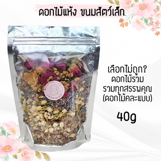 Mixed Flowers ดอกไม้รวม ดอกไม้ ดอกไม้แห้ง ดอกไม้อบแห้ง ขนม ชินชิล่า ชูการ์ กระรอก แฮมสเตอร์ ดอร์เมาส์