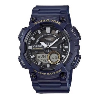 Casio ของเเท้ CMG aeq-110w-2avdf สีน้ำเงินเข้ม สินค้าใหม่ ของเเท้ รับประกัน 1 ปี