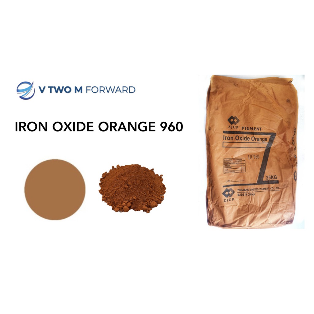 สีฝุ่นผสมปูนและคอนกรีต สีส้ม , Iron Oxide Pigments v2m