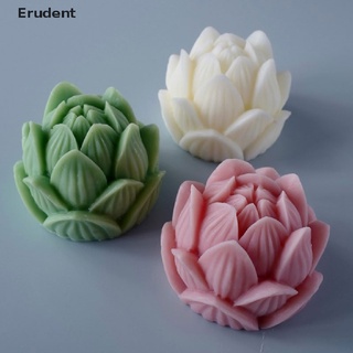 (Erudent) ขายดี แม่พิมพ์ซิลิโคน รูปดอกบัว 3D สําหรับทําเทียน สบู่ Diy