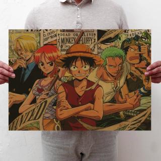 โปสเตอร์สติกเกอร์ ลาย one piece luffy hat group qiwuhai สําหรับติดตกแต่งผนัง