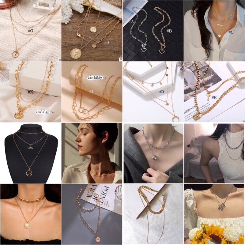 พร้อมส่ง๑‼️ สร้อยคอแฟชั่น สร้อยคอสายฝอ  สร้อยคอมินิมอล