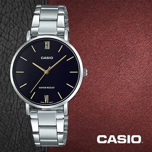 Casio Standard นาฬิกาข้อมือผู้หญิง สายสแตนเลส รุ่น LTP-VT01D,LTP-VT01D-1B,LTP-VT01D-1BUDF