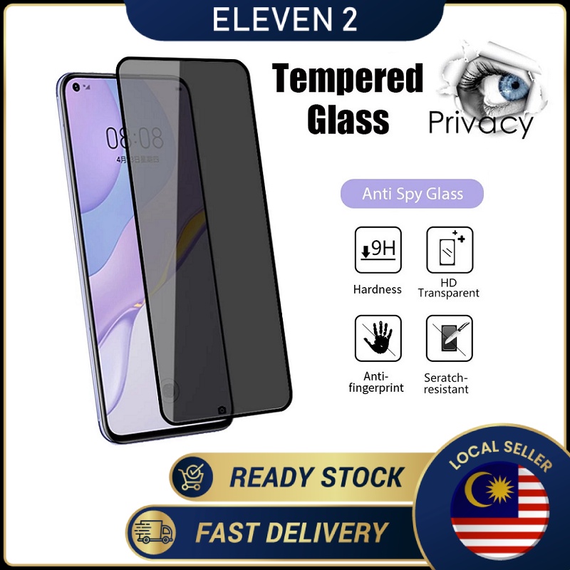 กระจกนิรภัยแบบเต็มป้องกันพร้อมความเป็นส่วนตัว HD สําหรับ Mi 11T Pro / Mi 11 Lite / Mi 10T Pro / Poco