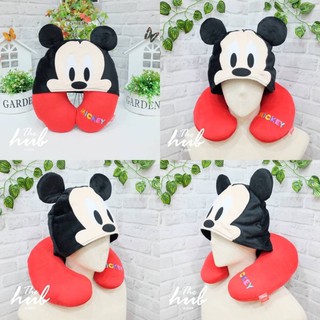 หมอนรองคอมีฮู้ดmickeymouseและminniemouse