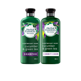 Herbal Essences shampoo+conditioner เฮอร์บัลเอสเซนท์ แพ็คสุดคุ้ม แชมพูและครีมนวดคิวคัมเบอร์กรีนที 400 มล p&g
