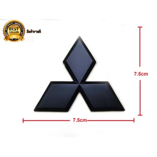 แผ่นป้าย โลโก้ Mitsubishi สีดำขนาด 7.5 cm มีกาวสองหน้าติดด้านหลัง สามารถติดตั้งได้ทันที