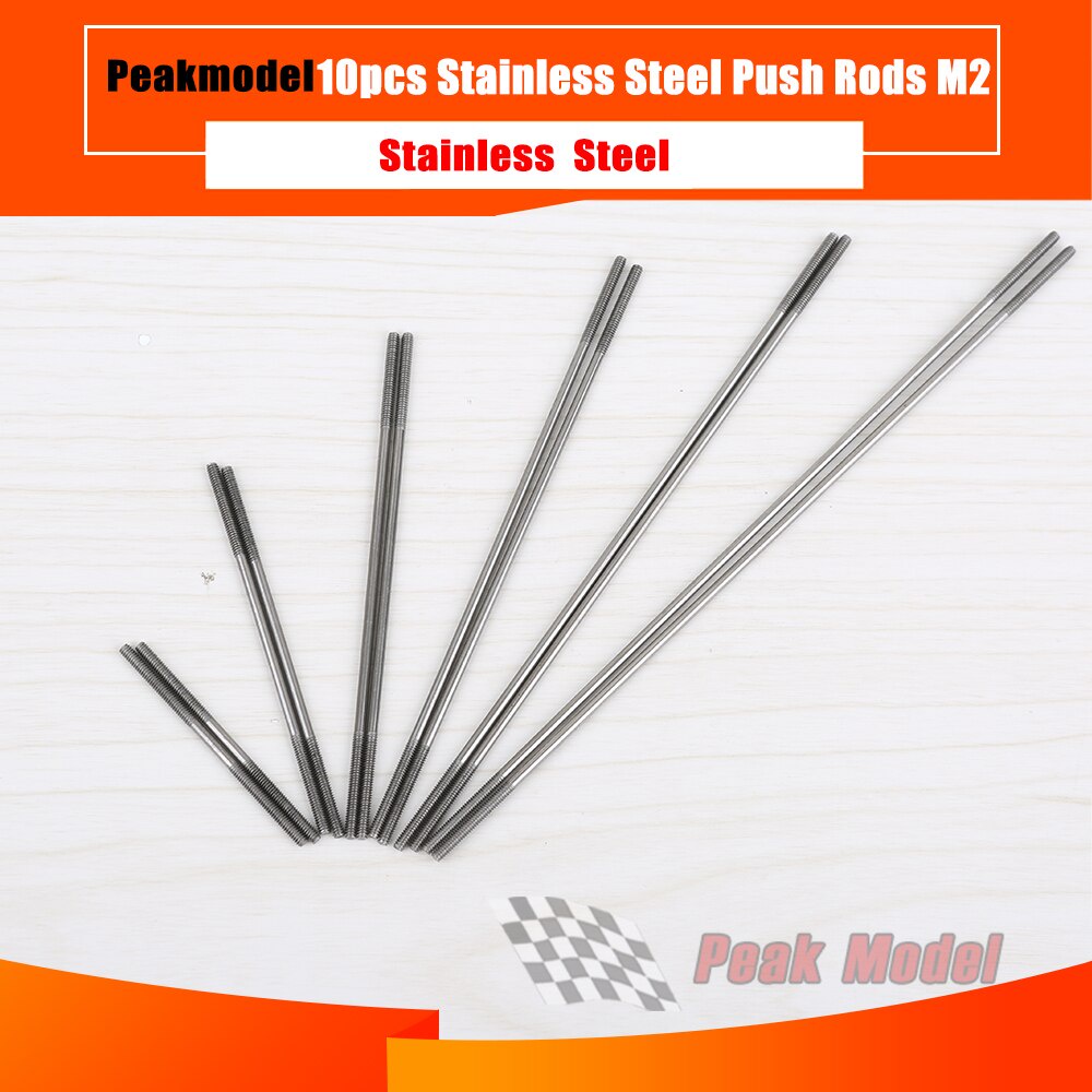 10 ชิ้นสแตนเลส Push Rods M2 L40/80/100/120/140 มิลลิเมตรเชื่อมต่อ Rods ความยาวด้าย 15 มิลลิเมตร