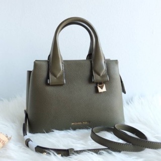 Michael Kors Rollins Small Pebbled Leather Satchel ขนาด 10"W X 7.25"H X 4.25"D