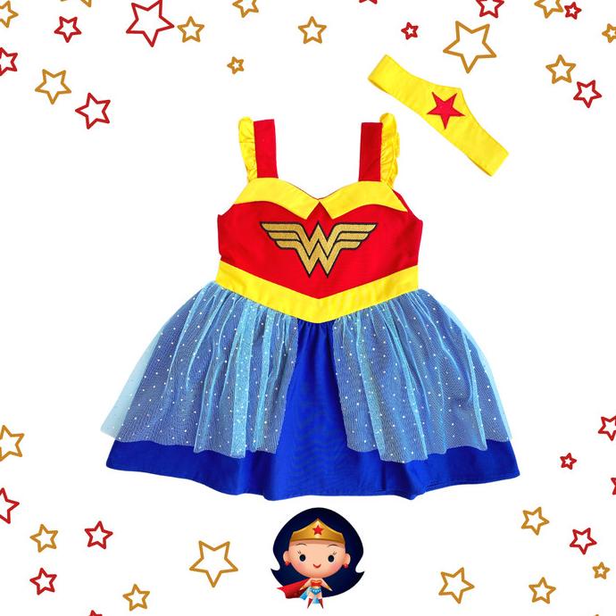 Wonder Woman Kids Dress ชุดเด็ก / Wonder Woman ชุดเดรสเด็ก / ชุดเดรส Wonderwoman