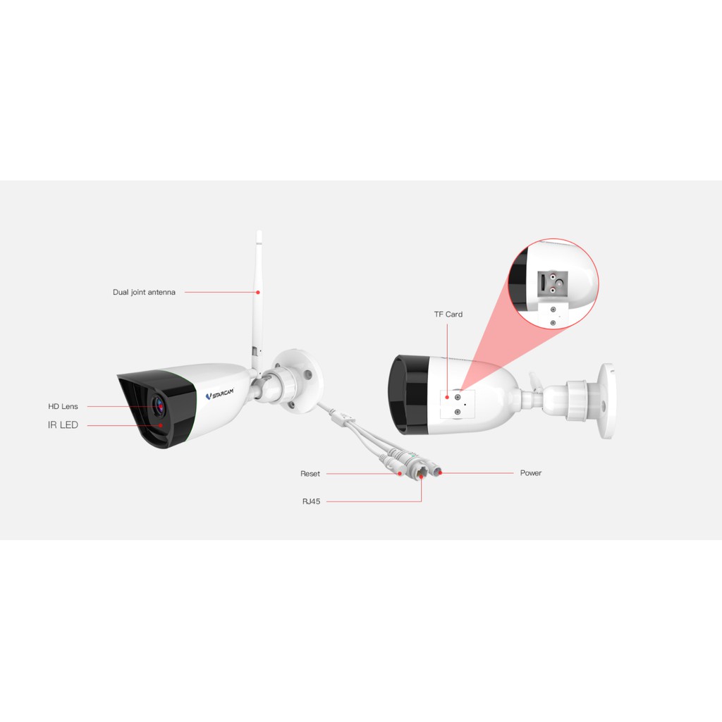 VStarcam CS55 1296P Outdoor IP Camera กล้องวงจรปิดไร้สาย กล้องนอกบ้าน 3.0ล้านพิกเซล