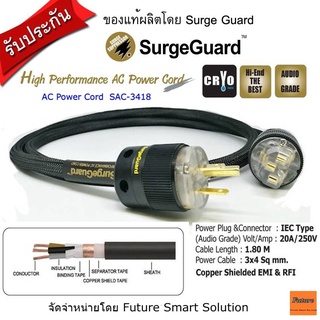 SurgeGuard  AC Power Cord (Audio Grade) IEC Type Cyro 24K 1.8m.