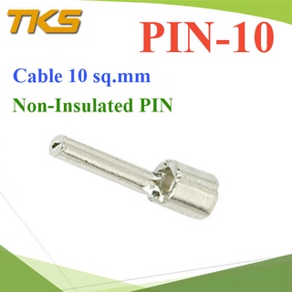 หัวเสียบก้านไม้ขีด PIN สำหรับสายไฟ 10 Sq.mm  แบบกลม เปลือย รุ่น PIN-10-12