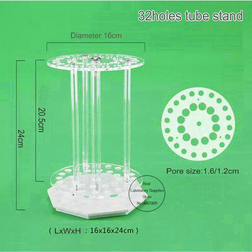1pcs lab organic glass round 18283242holes tube rack Perspex pipette ...