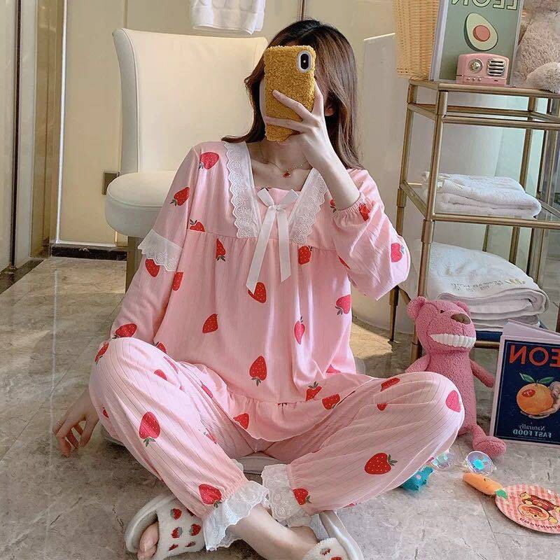พร้อมส่งชุดนอน ชุดนอนน่ารัก เชตชุดนอน ชุดนอนลายการ์ตูน ชุดนอนคนโต ชุด ...
