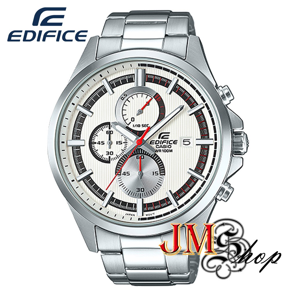 Casio Edifice นาฬิกาข้อมือผู้ชาย สายสแตนเลส รุ่น EFV-520D-7AVUDF (สีขาว)