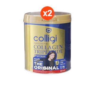 Amado กระป๋องฟ้า New size Colligi Fish Collagen ขนาด 200g คอลลิจิ คอลลาเจน 200g จำนวน 2 กระป๋อง