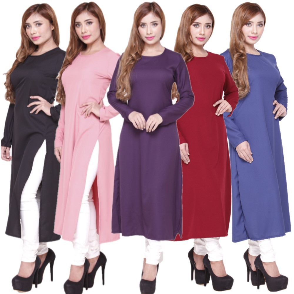 Baju Muslimah เสื้อผู้หญิงแฟชั่นยาว Kurti Plus ขนาดเสื้อ Muslimah Kurti