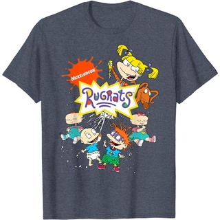 เสื้อยืดลําลอง แขนสั้น พิมพ์ลายโลโก้ Rugrats สไตล์เกาหลี คุณภาพสูง